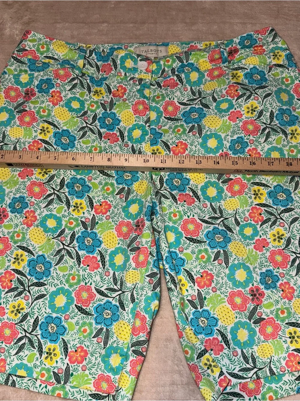 Talbots Multicolor Floral Cotton Bermuda Shorts